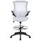 Emma and Oliver Mid-Back Mesh Ergonomic Drafting Chair with Foot Ring and Flip-Up Arms